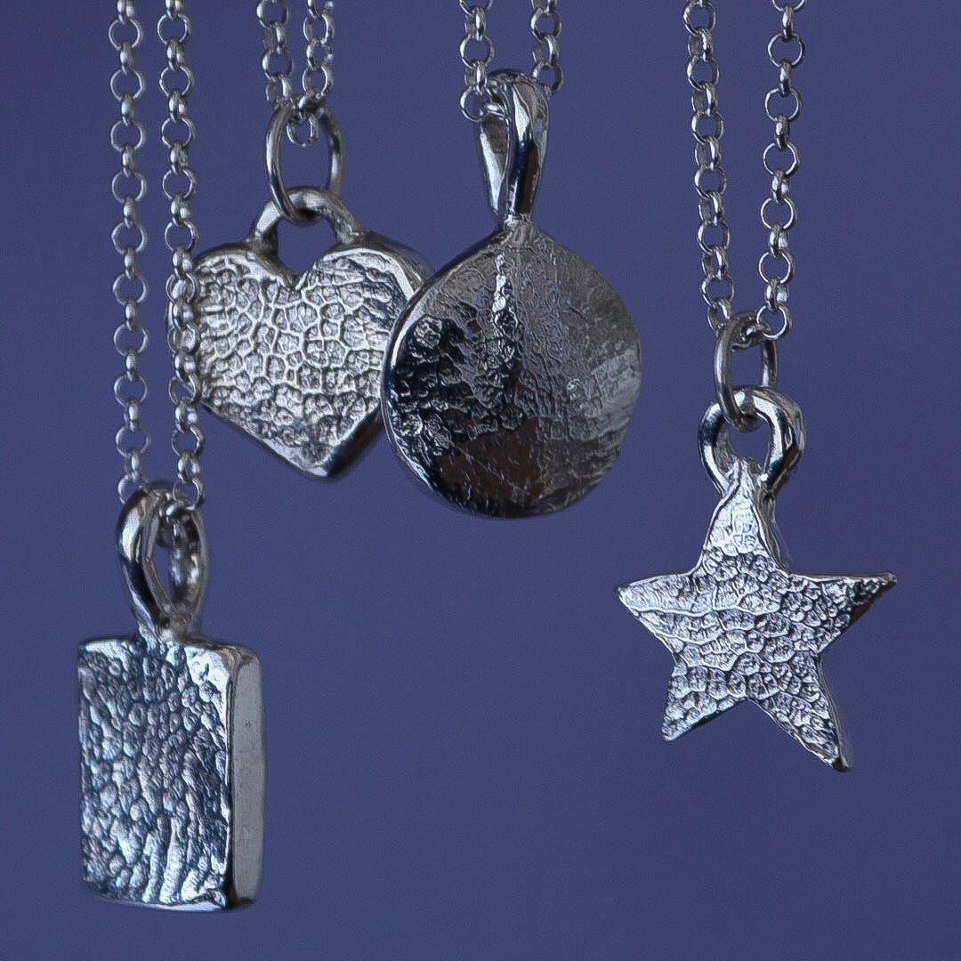 Dog nose print pendant necklace with a chain
