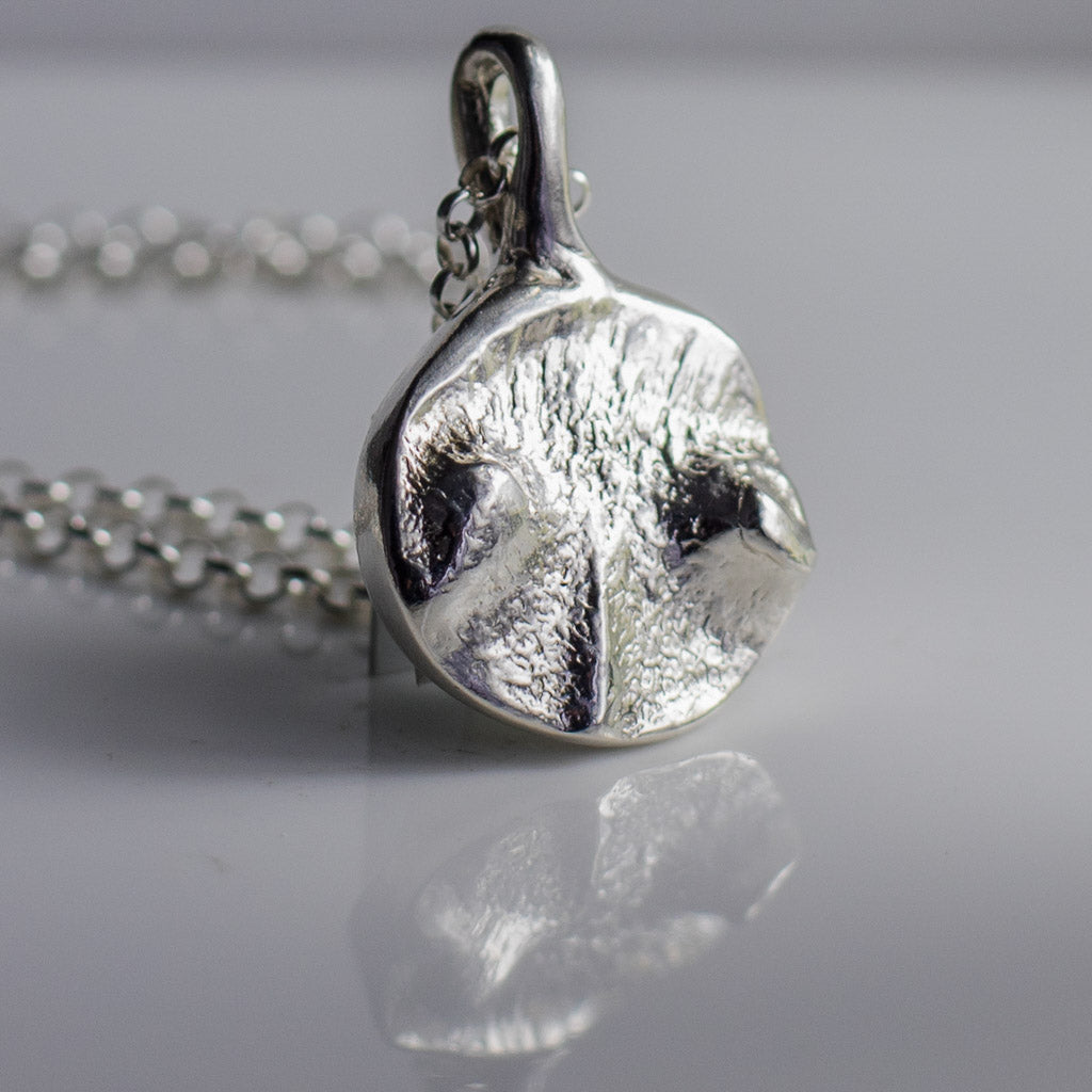Dog nose print pendant necklace with a chain