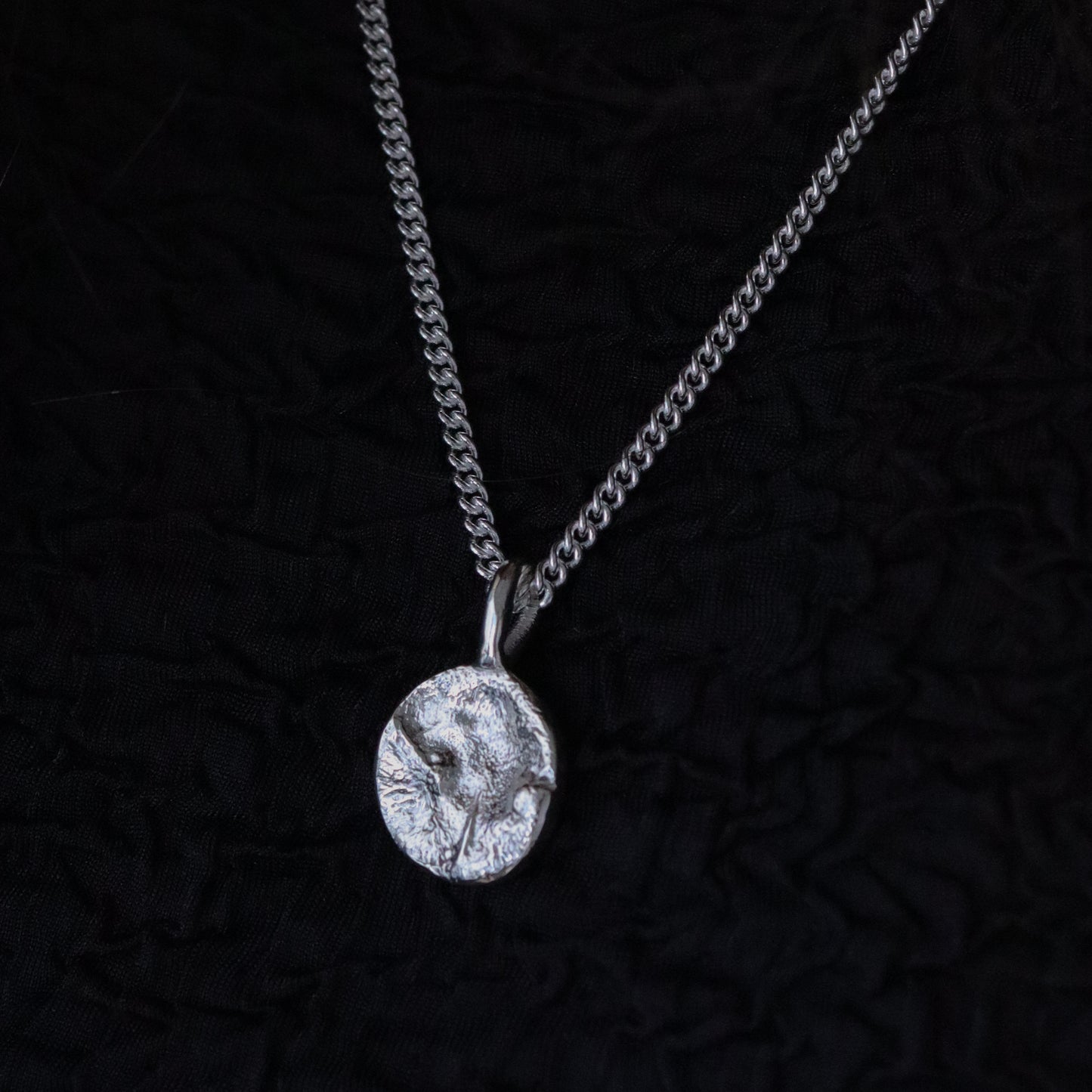 Chunky dog nose print pendant - sterling silver only