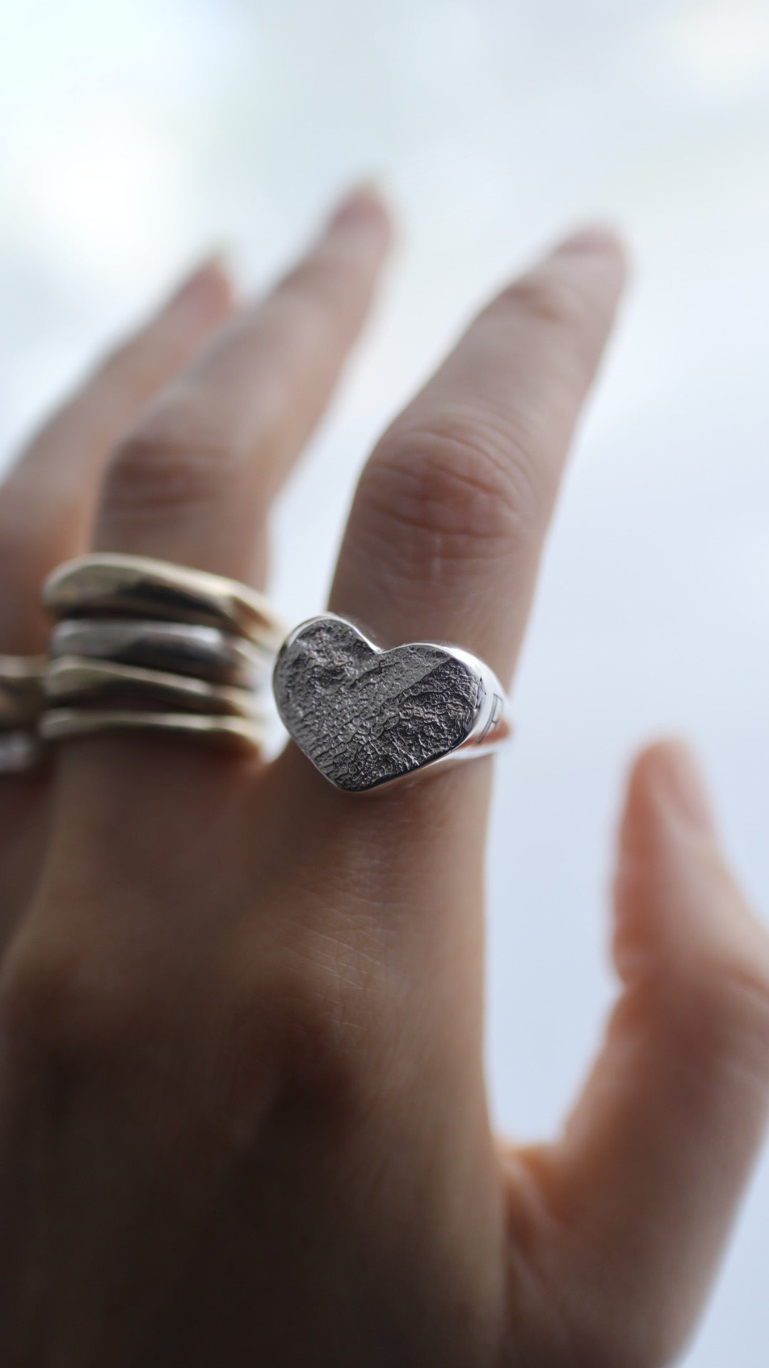 Heart dog nose print ring
