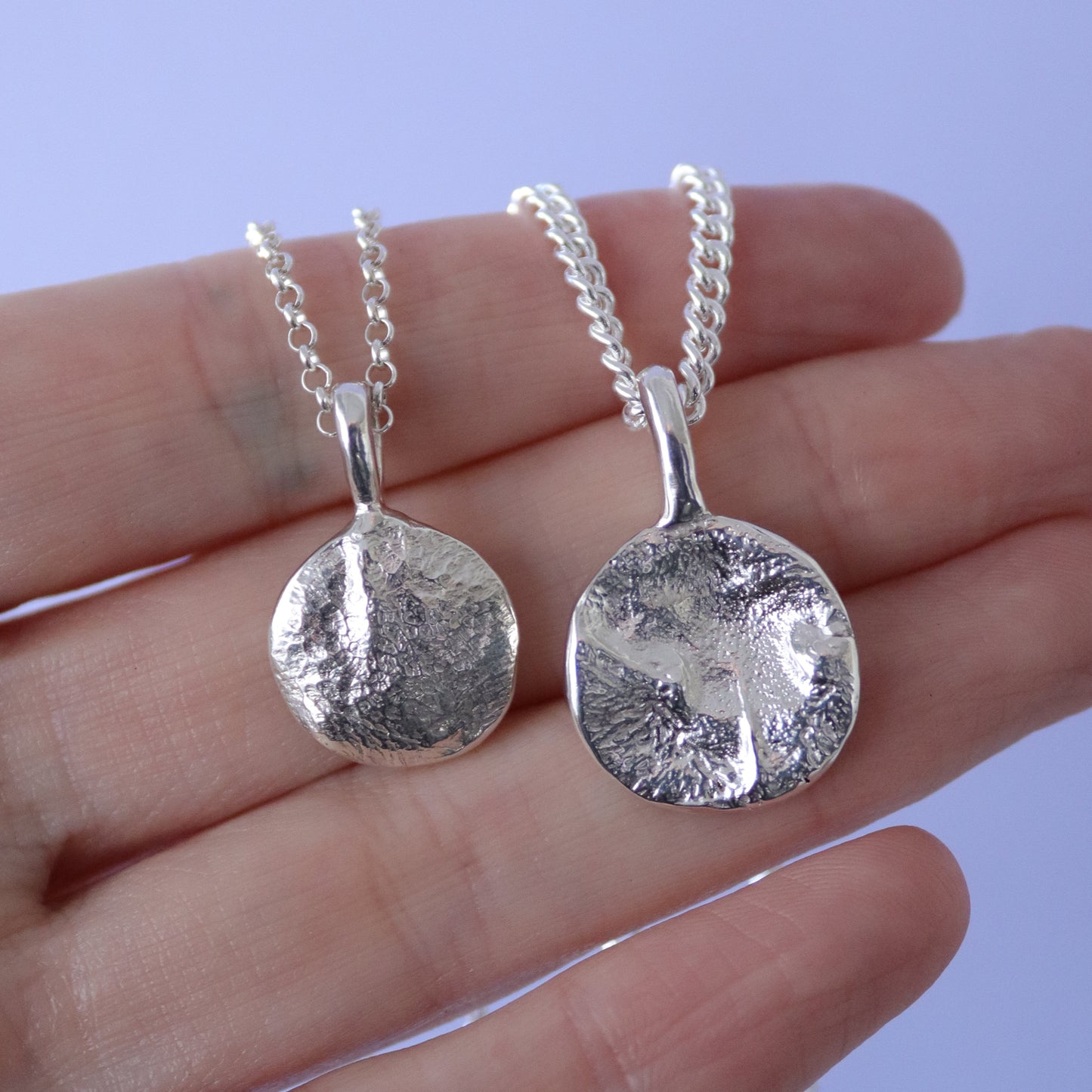 Chunky dog nose print pendant - sterling silver only