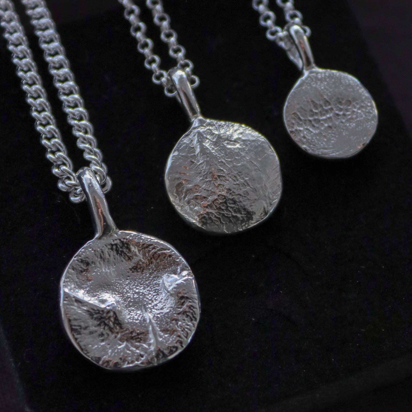 Chunky dog nose print pendant - sterling silver only