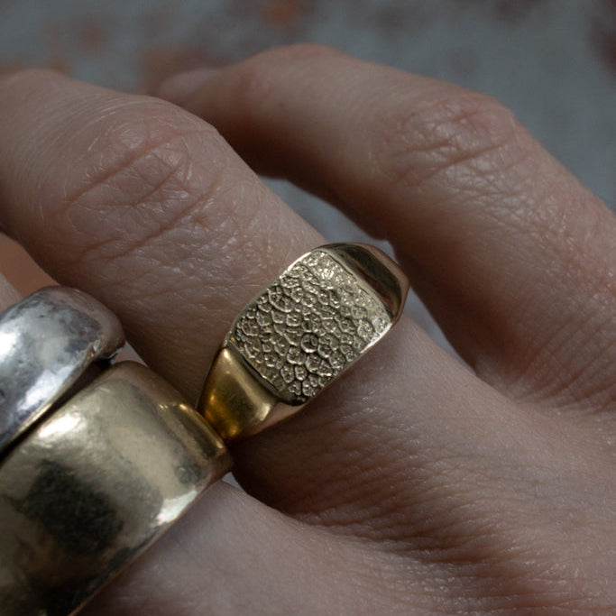 Dog Nose Print Signet Ring